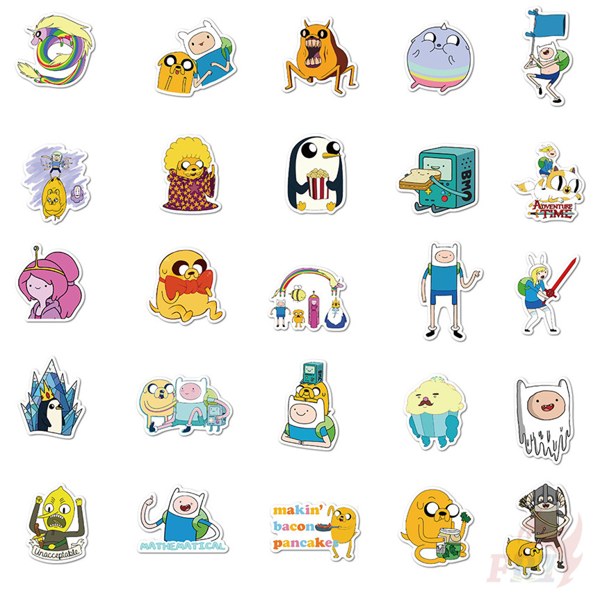 Bộ 100 sticker hình nhân vật phim hoạt hình Adventure Time with Finn and Jake trang trí thủ công thời trang chống nước