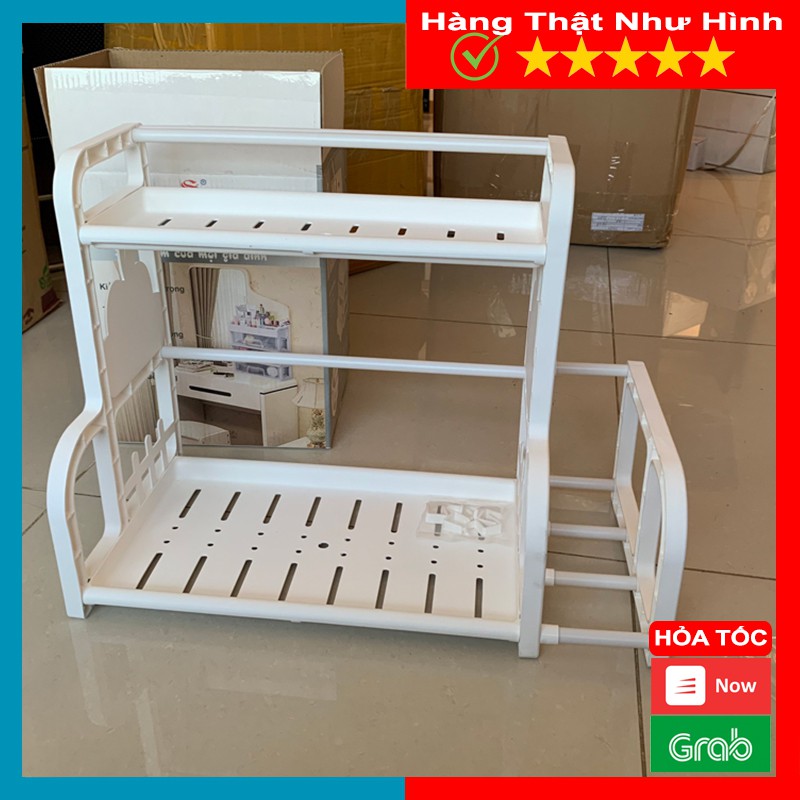 Kệ Nhà Bếp, Kệ Gia Vị 2 Tầng, Chất Liệu Nhựa Cao Cấp, Tiết Kiệm Tối Đa Không Gian Bếp, Gọn Gàng, Ngăn Nắp, Tiện Lợi - MT