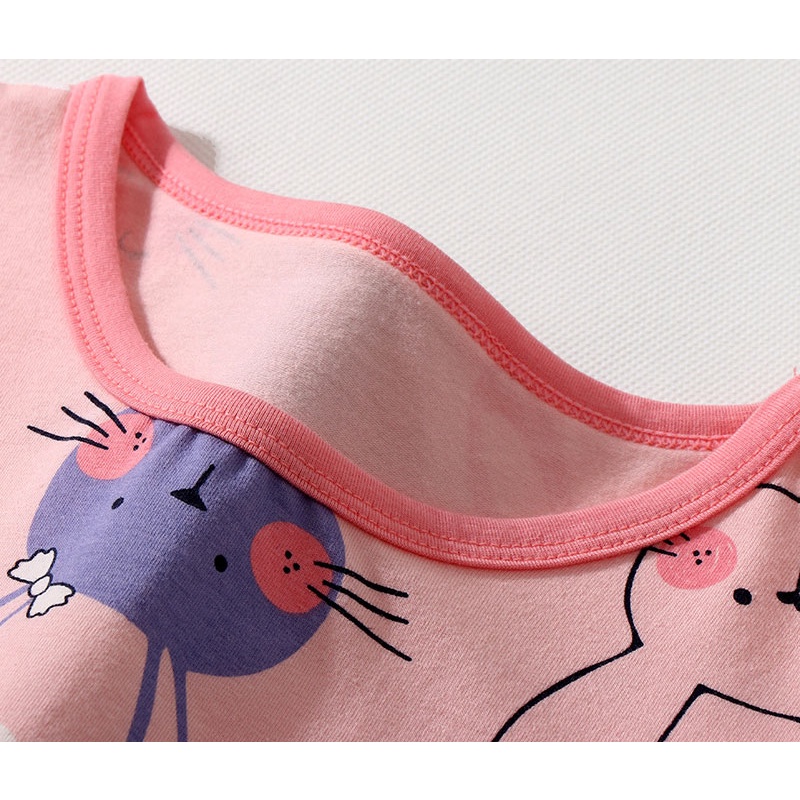 Bộ Đồ Ngủ Cho Bé Gái KIDS MAM & DAD  mẫu mới nhất 2021