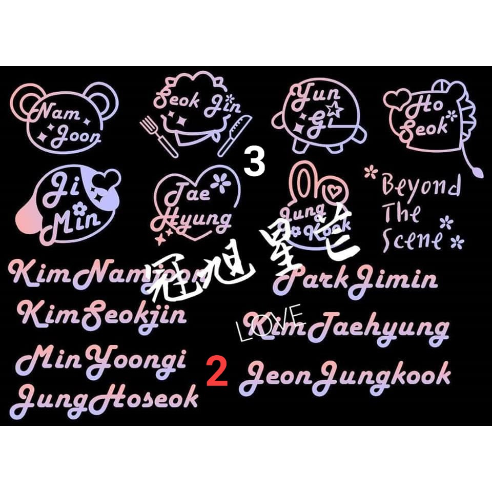 Sticker dán BOMB special, Bomb các ver, Ốp điện thoại BTS BT21 hologram