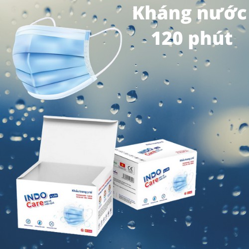 [TIÊU CHUẨN EU] KHẨU TRANG Y TẾ INDO CARE KHÁNG KHUẨN 99% 4 LỚP HỘP 50 CÁI