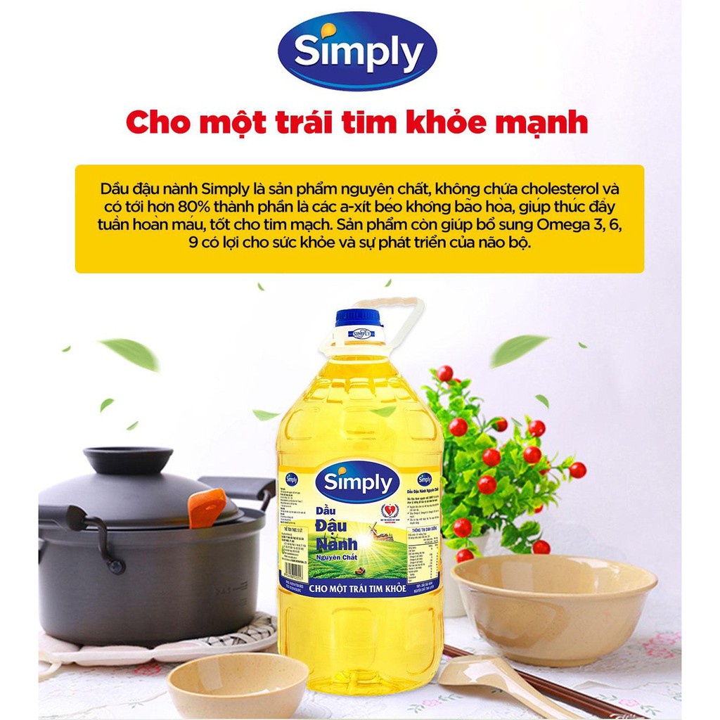 Dầu đậu nành Simply nguyên chất chai 2L