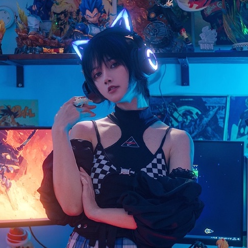 Tai nghe tai mèo Demon Dance YOWU Cat Ear Headphone 4 phiên bản Elf Black.