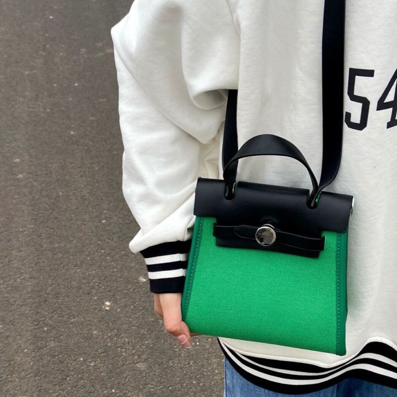 Túi Đeo Chéo Bằng Vải canvas Dáng Vuông Nhỏ Phong Cách Hàn Quốc 2022 Mới