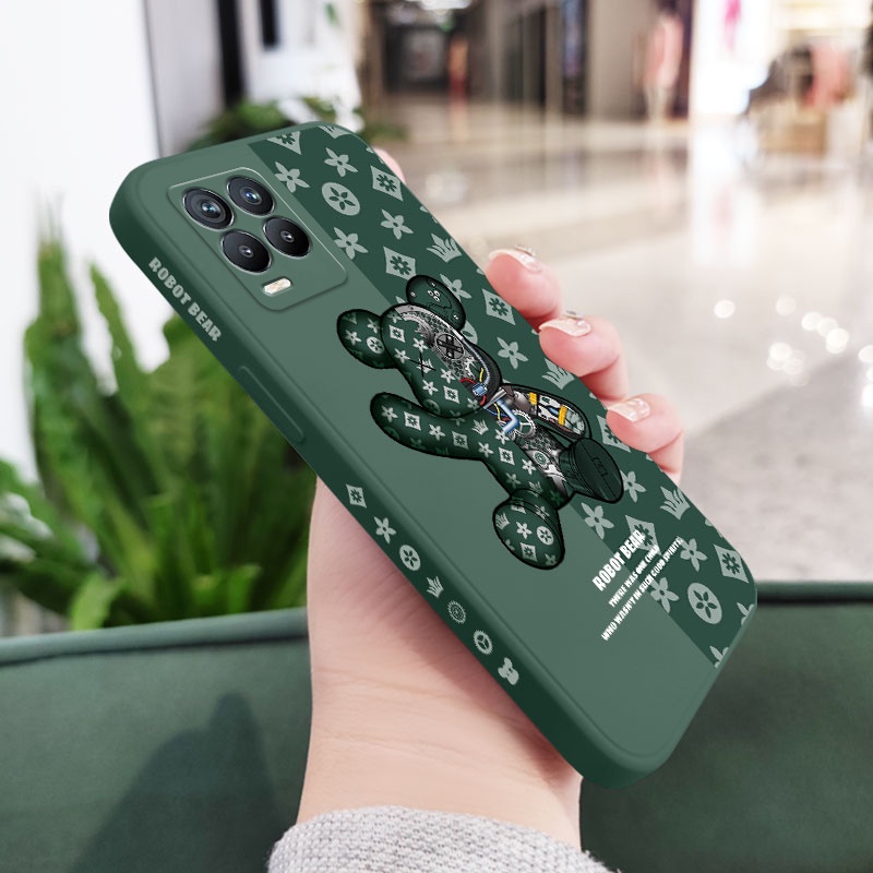 Ốp Điện Thoại Silicon Dẻo Họa Tiết Chú Gấu Dễ Thương Cho Realme 8 8i Pro 4G 5G
