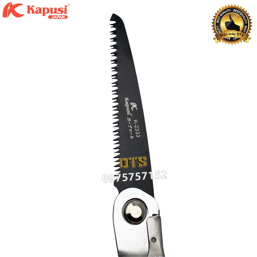 Cưa gỗ cầm tay gấp gọn đa năng Nhật Kapusi lưỡi dài 210mm, cưa cành cán xếp, cưa gấp gọn an toàn lưỡi 3D tăng độ sắc bén