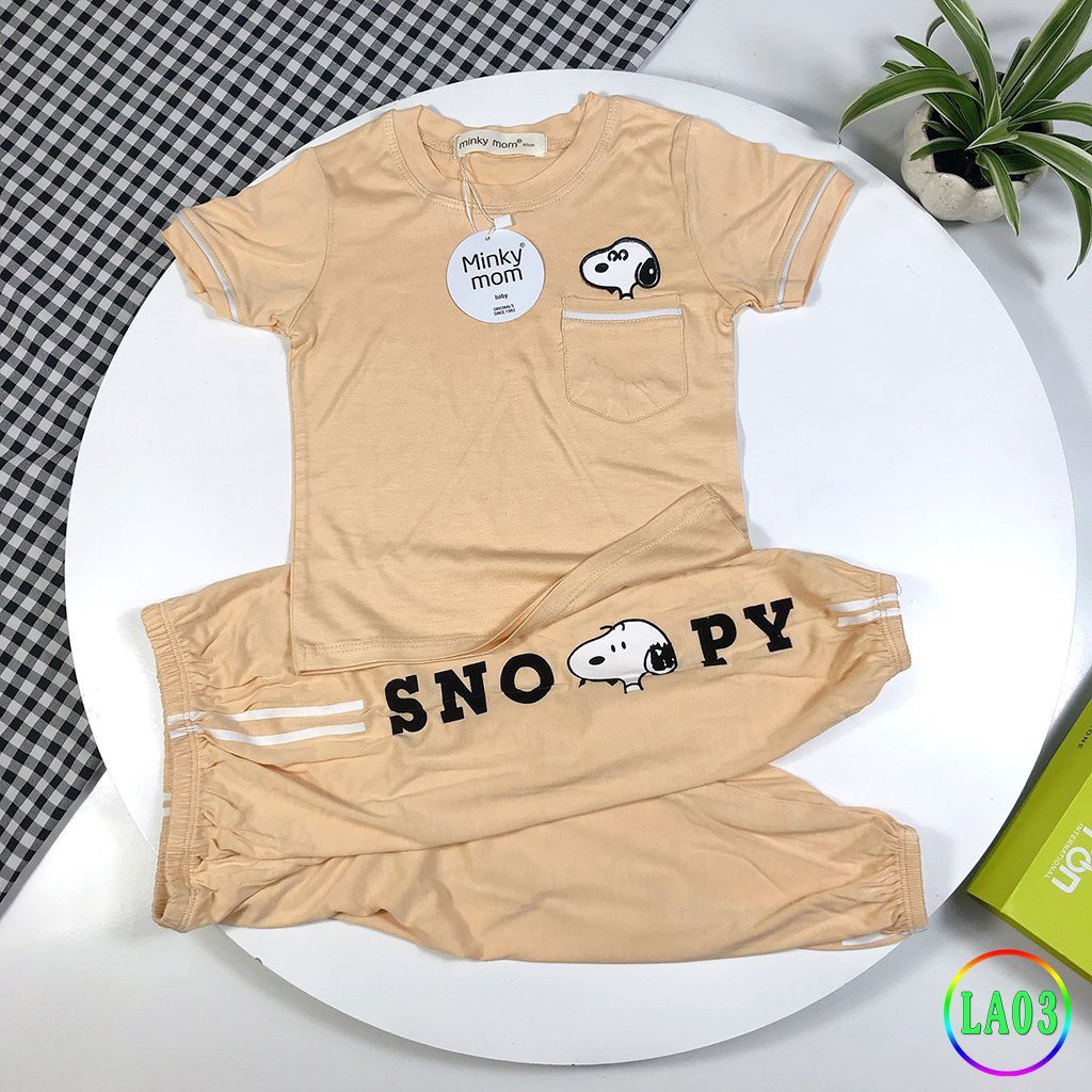Bộ Tay cộc quần dài THUN LẠNH MINKY MOM ALIBABA SNOPPY CHO BÉ TRAI/BÉ GÁI