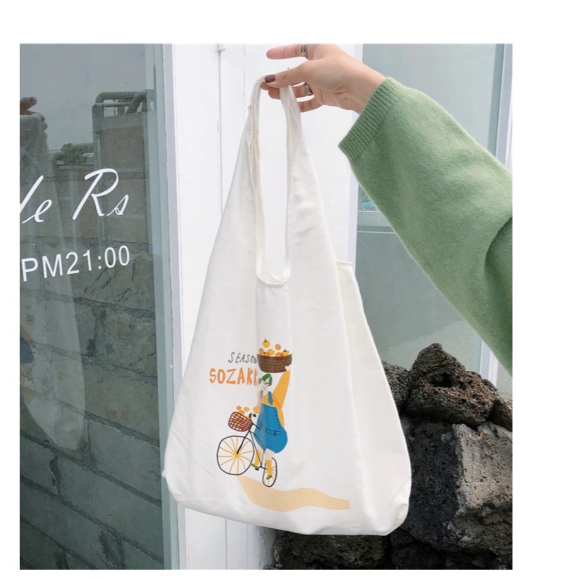 Túi Tote Vải Canvas Đựng Đồ Đi Học, Đi chơi, Phong Cách Ulzzang Giá Rẻ