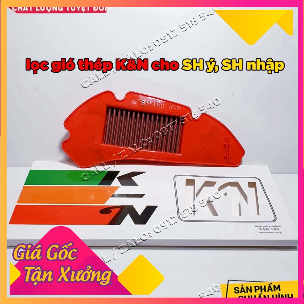 LỌC GIÓ SH Ý LƯỚI THÉP GẮN SH Ý / Dylan / @ / Ps  (LỌC GIÓ K&amp;N) (Ảnh Sp thật)