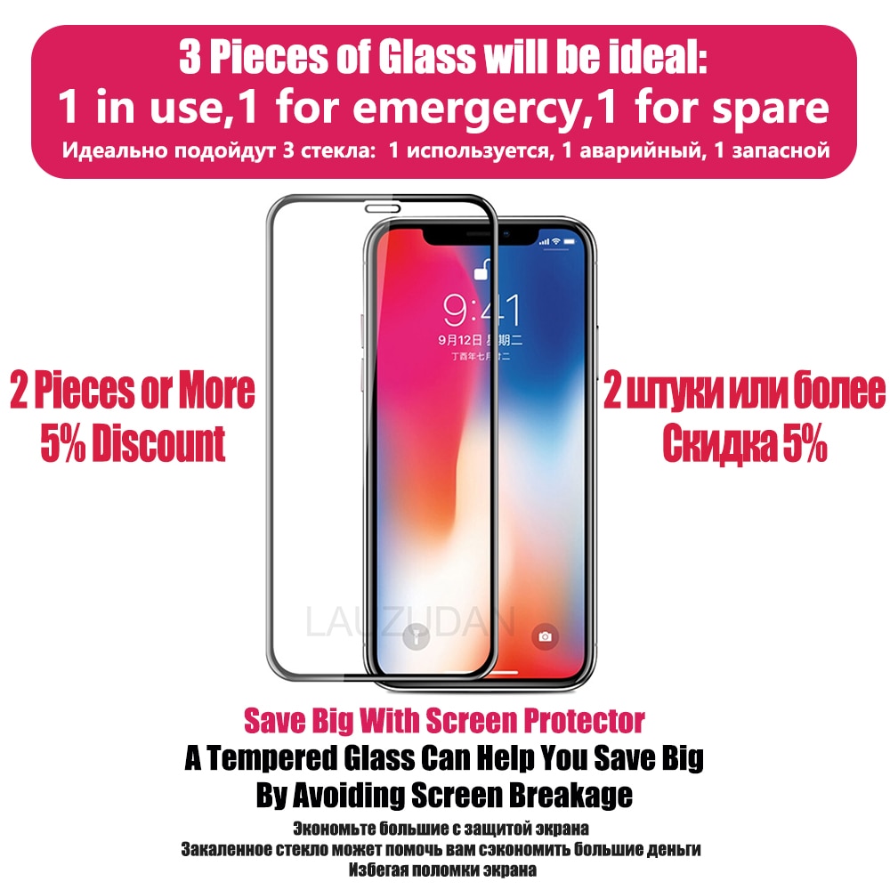 Kính cường lực bảo vệ màn hình thích hợp cho Iphone 7 8 Plus X Xr Xs Max 11 12 Pro Max 7 8 X