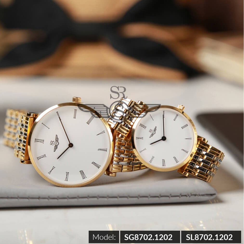 Đồng hồ nam nữ SRWATCH SR8702.1202 mặt kính Sapphire chống nước chống trầy tinh tế lịch lãm sang trọng quý phái