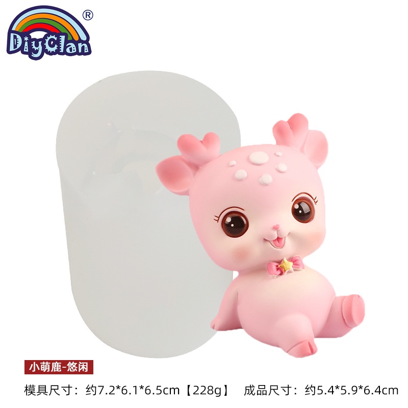 Khuôn Silicon Làm Bánh Kẹo Hình Nai Hoạt Hình Dễ Thương