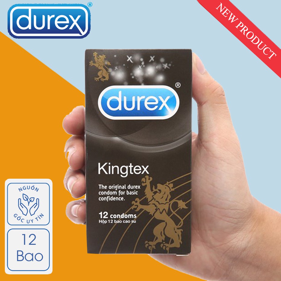 Bao Cao Su Durex Kingtex ⚡CHÍNH HÃNG⚡ 12 Bao ôm Sát ( đường kính 49mm)