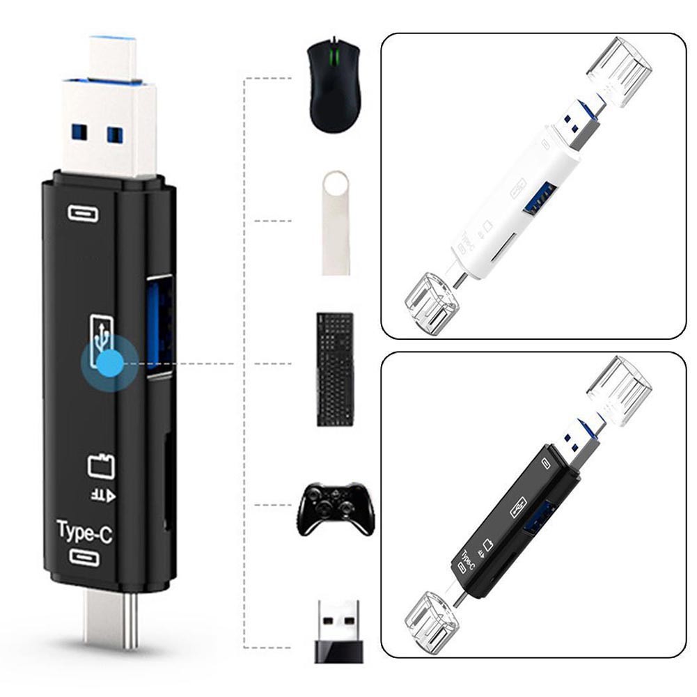 Đầu Đọc Thẻ Nhớ 5 Trong 1 Usb 3.0 Type-c Micro Otg Tf