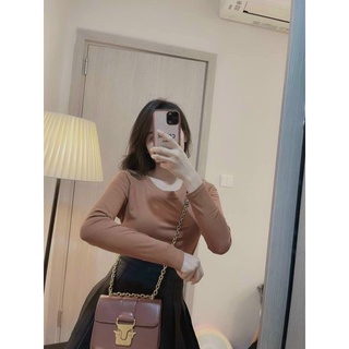 Áo len tăm cổ tròn co giãn basic