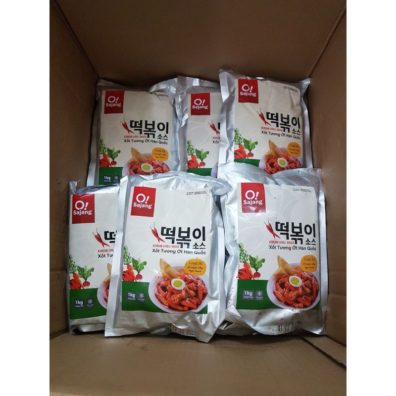 Sốt Ớt Sẵn Nấu Tokbokki Bánh Gạo Xào Cay Hàn Quốc 1kg