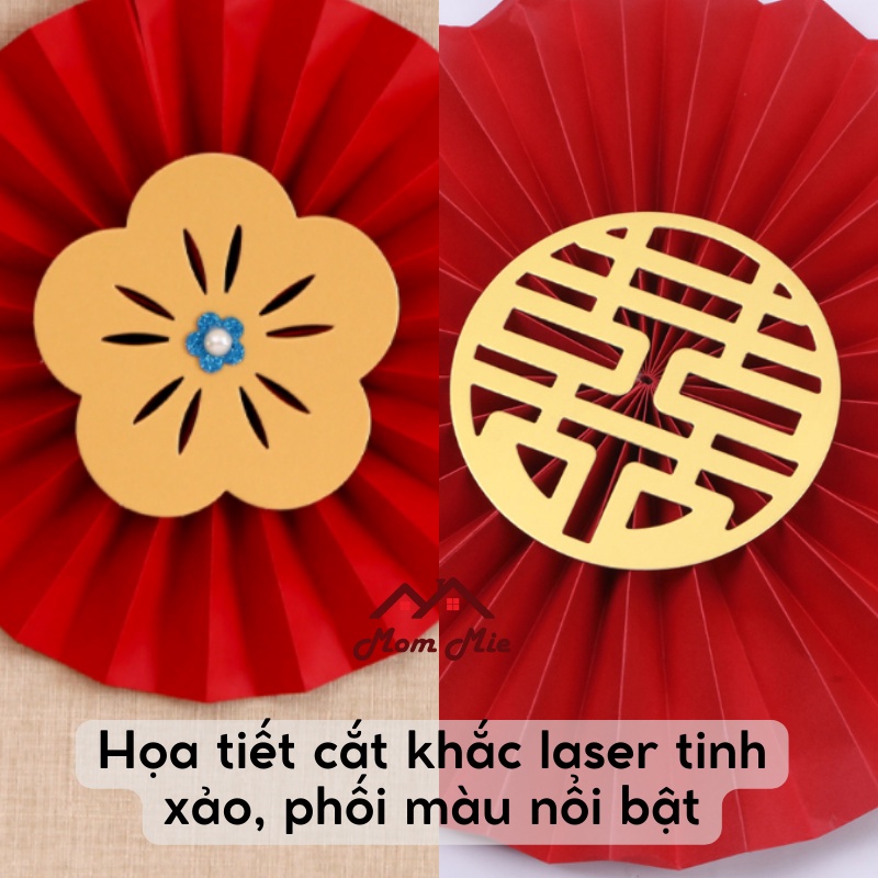 [MỚI] Set trang trí phông nền đám cưới vải nỉ đỏ thắm, tinh xảo, nổi bật - LD019