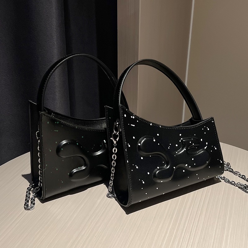 IELGY Túi Đeo Vai Họa Tiết Chấm Bi Phối Dây Xích Thời Trang Cho Nữ