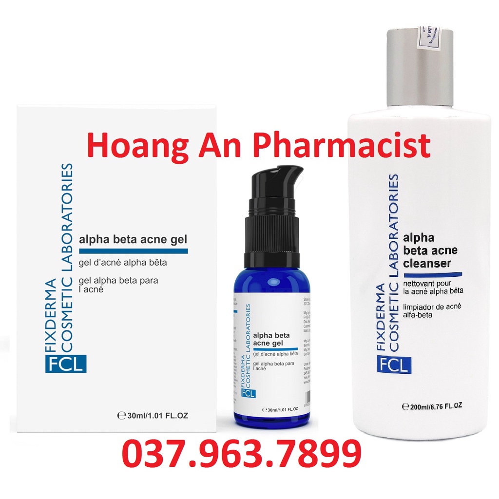 Fixderma FCL Alpha Beta Acne Cleanser & Gel Sữa rửa mặt cho da dầu mụn