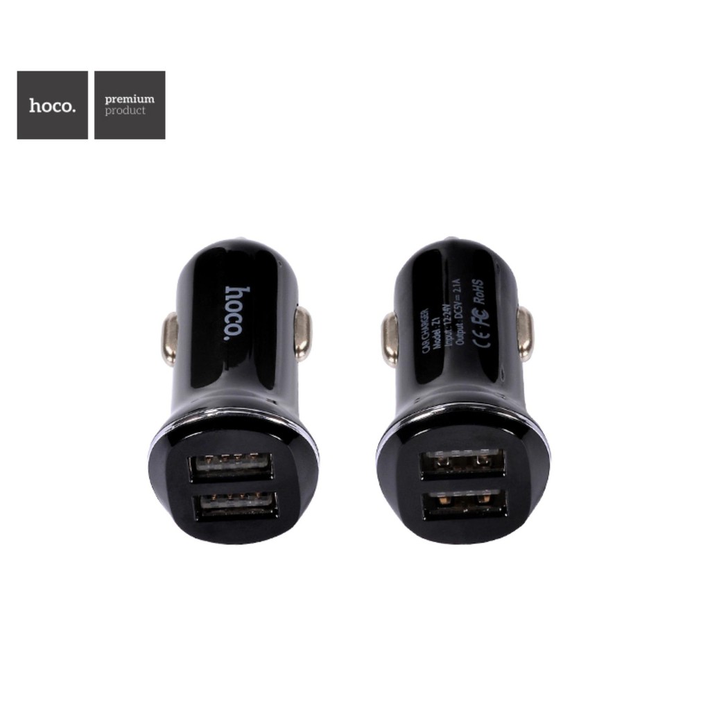 TẨU SẠC ÔTÔ Z1 2 CỔNG 2.1A - HOCO CHÍNH HÃNG BẢO HÀNH 6 THÁNG