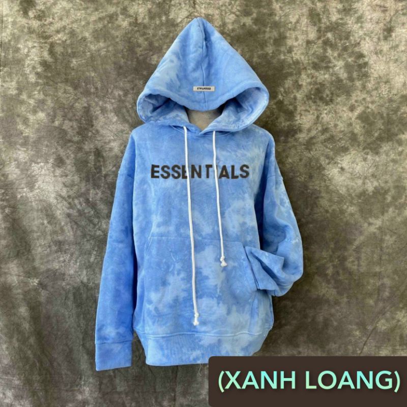 Áo nỉ hoodie Màu Loang Essentials In cao su nổi Hogoto shop , áo nỉ bông unisex nam nữ (kèm Móc khóa +Bùa yêu)