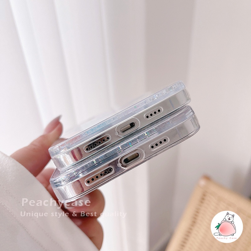 Ốp Điện Thoại PC Cứng Phối Kim Tuyến Nước Cho IPhone 13 12 Pro Max 11 Xr 7plus 6 8 7 Plus Xs Max X