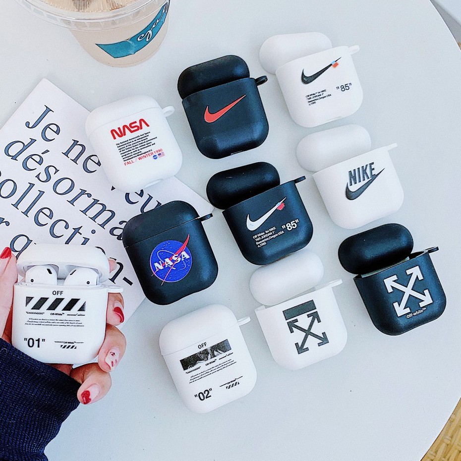 OFF WHITE AIR JORDAN Mềm Vỏ Bọc Hộp Sạc Tai Nghe Airpods Bằng Tpu Dày Dặn In Họa Tiết Kaws Sesame Street Độc Đáo