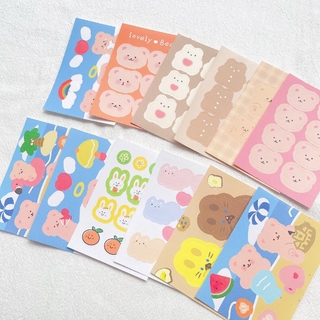 Sticker Trang Trí Hình Gấu Và Thỏ Đáng Yêu Kiểu Hàn Quốc