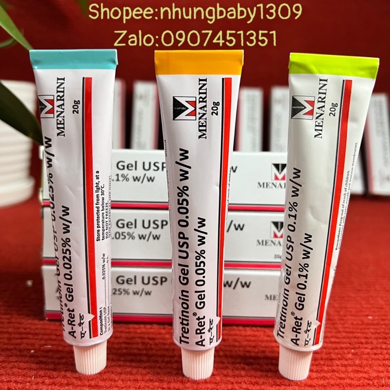 Tretinoin A Ret Gel 0.025%, 0.05%, 0.1%, chống lão hoá