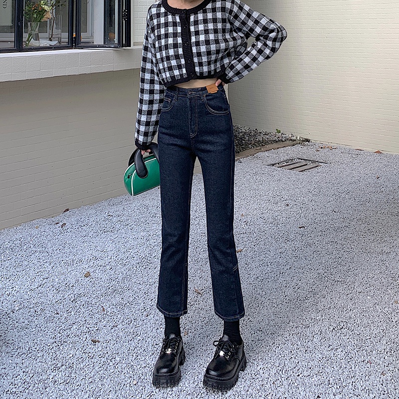 Quần jean 46320 ống đứng lưng cao thời trang cho nữ