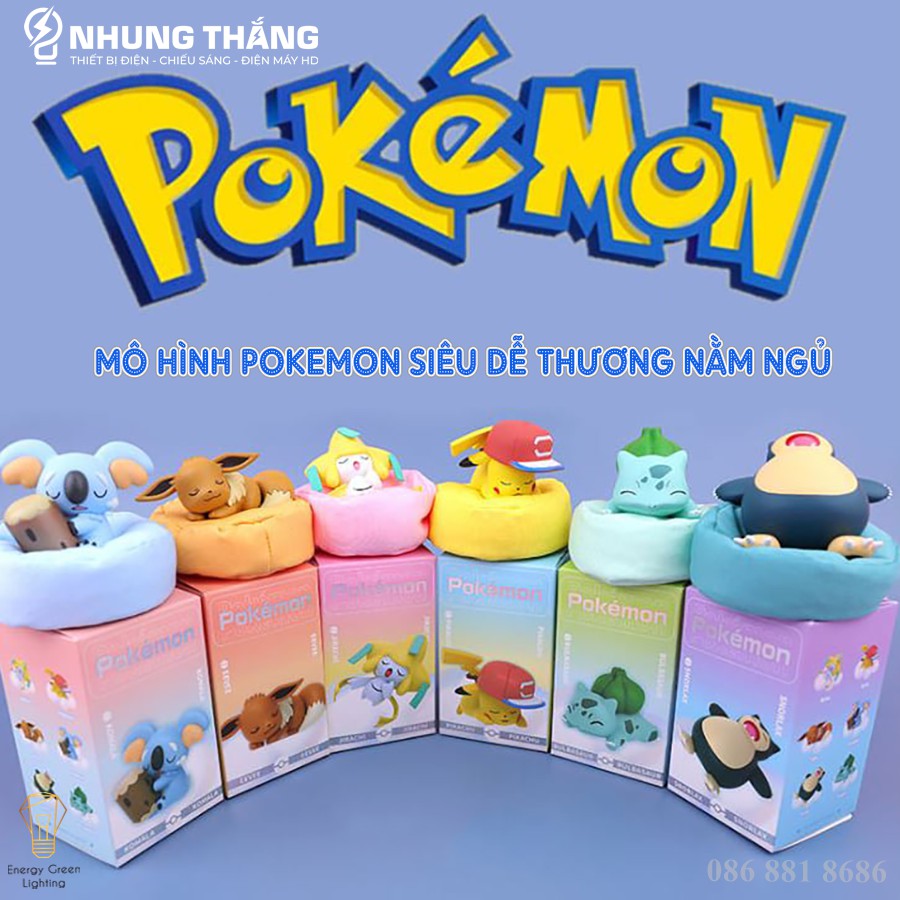 Mô Hình Nhân Vật Pokemon Siêu Dễ Thương Nằm Ngủ - Họa Tiết Tinh Xảo - Tặng Kèm Gối Nằm - Bảo Hành 12 Tháng