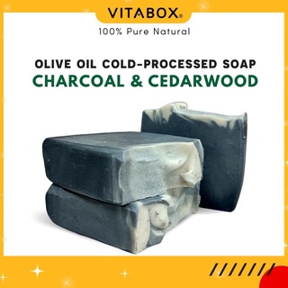 Xà phòng than hoạt tính VITABOX Activated Charcoal body soap ngừa mụn ngăn mùi cơ thể - xà bông tắm thiên nhiên