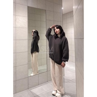 Áo sweater cổ tròn lông cừu