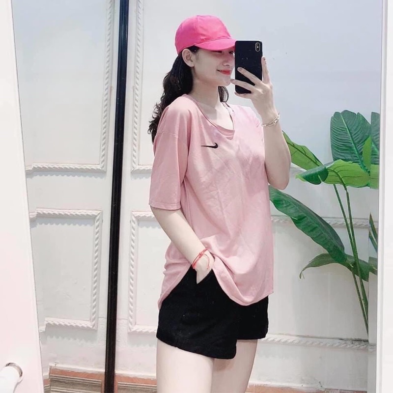 Áo phông giấy dáng dấu quần vạt tôm, Áo thun kiểu vạt bầu form rộng AT0978 - NhiNhi Shop