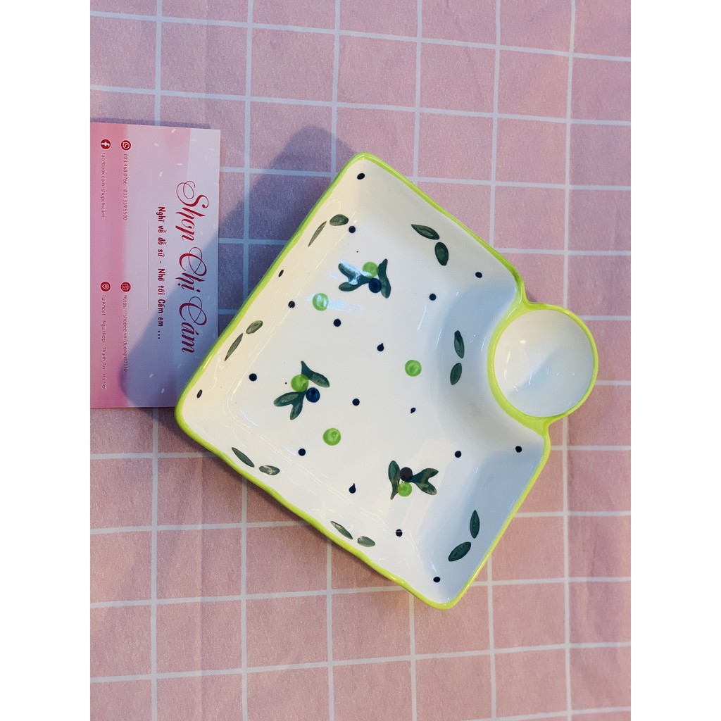 ĐĨA SỨ KÈM KHAY CHẤM | ĐĨA ĂN PHỞ CUỐN | ĐĨA HOA QUẢ KÈM KHAY CHẤM | ĐĨA SỨ CÓ KHAY CHẤM | Shop Chị Cám | BigBuy360 - bigbuy360.vn