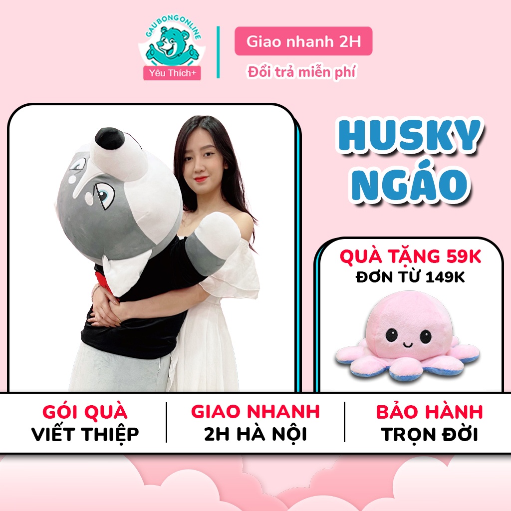 Gấu Bông Chó Husky Siêu To 1m7 Cao Cấp Gấu Bông Online