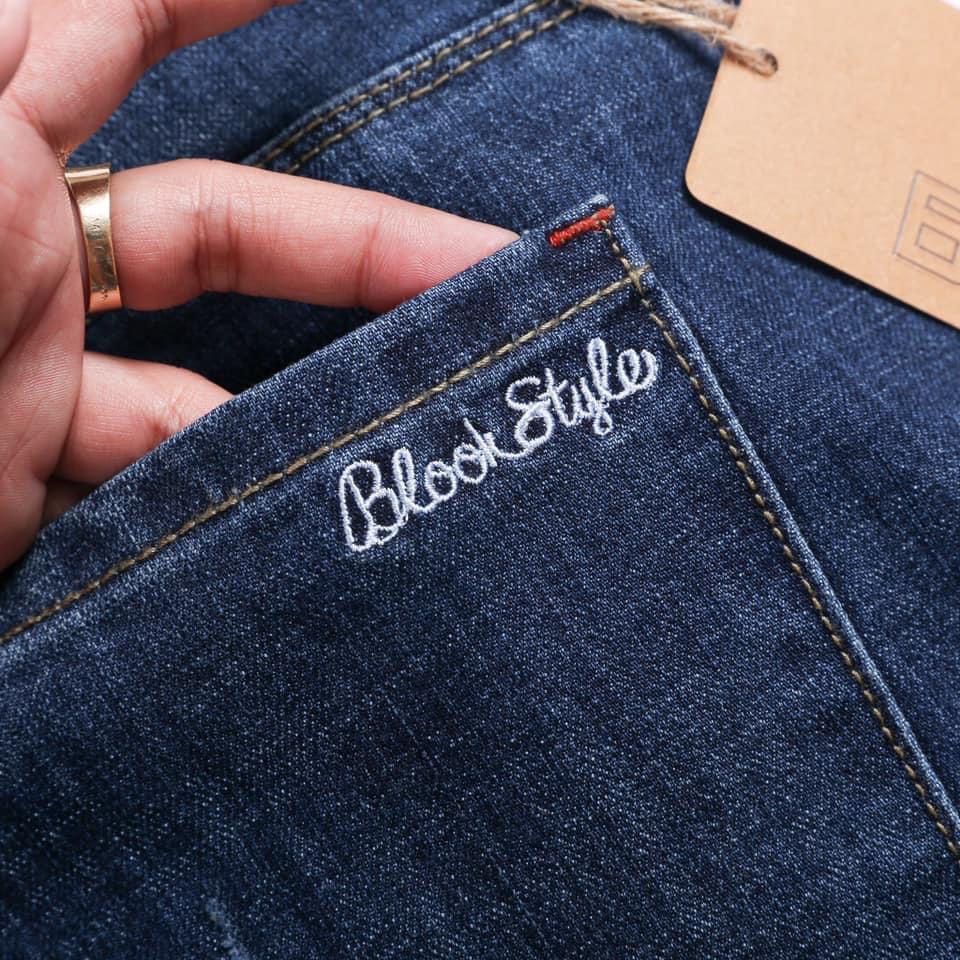 Quần Jeans BLOOK form slimfit ống đứng , không rách co giãn mã 30160 màu Denim [ HÌNH THẬT)