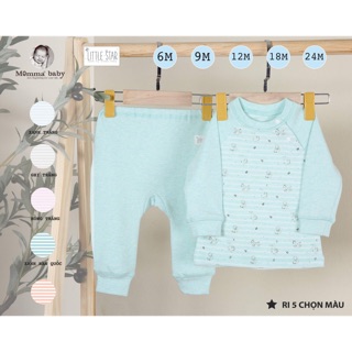Bộ dài tay bé trai bé gái cotton nhung mềm Mommababy