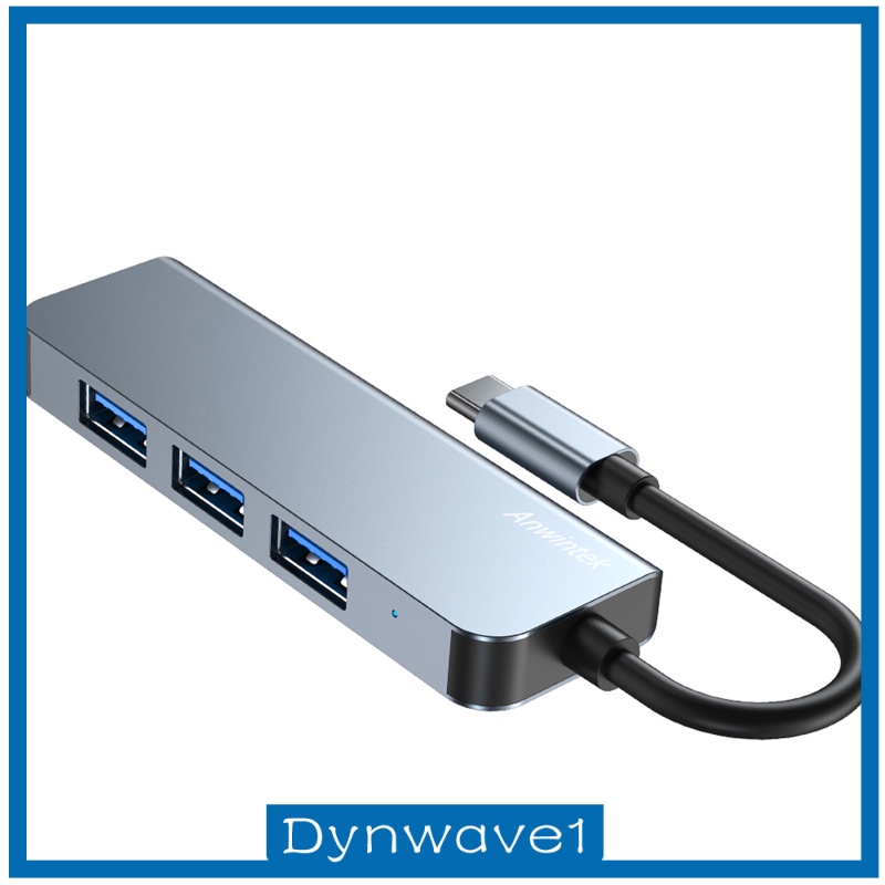 [DYNWAVE1] USB C Hub 4 Port USB 3.0 USB 2.0 Adapter for Most of Type-C Devices Silver