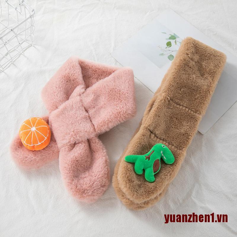 Khăn Choàng Lông Giả Họa Tiết Hoạt Hình Đáng Yêu Thời Trang Mùa Đông Cho Bé