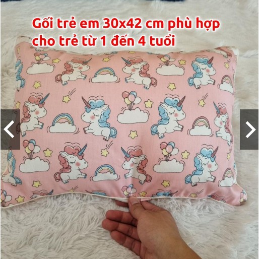 Gối Muji Trẻ Em Hút Chân Không, Gối Trẻ Em Cotton 100% Xuất Hàn Cho Bé, Gối Cotton 100% Cho Bé 30 x 42cm Mềm Mát