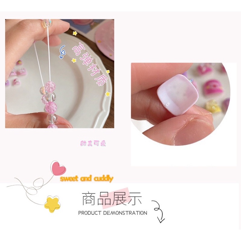 Set 12 Móng Tay Giả Có Đính Họa Tiết Độc Đáo Kèm Vòng Tay (Có keo dán sẵn dưới móng) Cho Trẻ Em