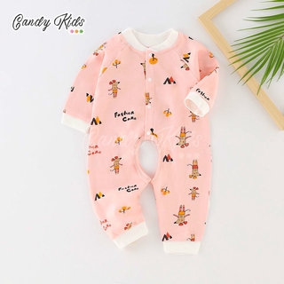 Áo Liền Quần Cotton Tay Dài Cho Bé 0-2 Tuổi