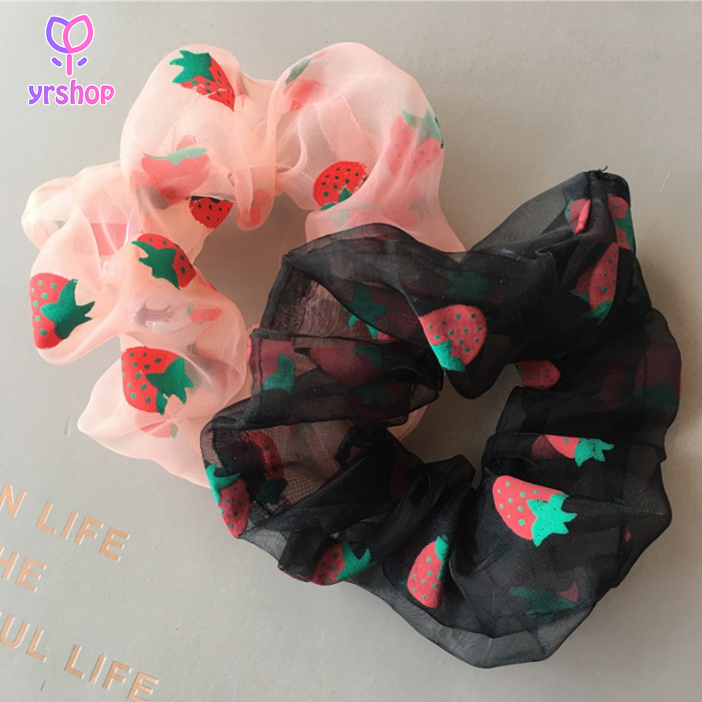 Vòng buộc tóc vải organza ruột lớn thời trang thu hè