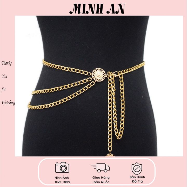 Belt Xích- Thắt Lưng Kim Loại Dây Xích- Dây Xích Đai Váy Thả Eo Thời Trang Retro Sang Chảnh Cho Phái Nữ