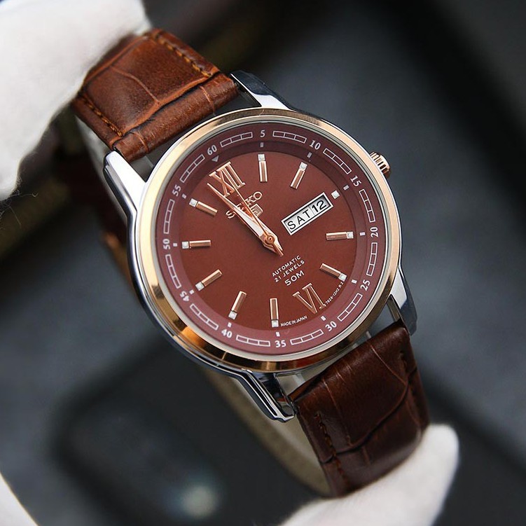 Đồng hồ nam dây da SE3235 mặt kính chống nước chống xước thiết kế lịch lãm 2 màu sang trọng | BigBuy360 - bigbuy360.vn