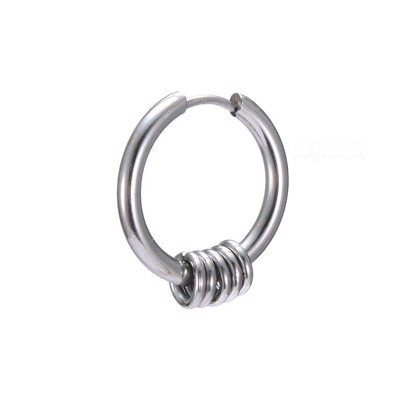 Khuyên tai titan không gỉ ghép nhiều vòng, bông tai nam nữ unisex thời trang - KTU0056 - ChuotsStory