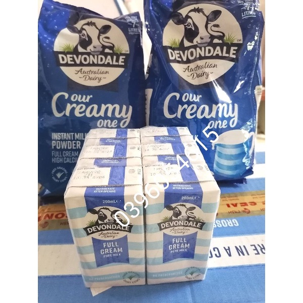 Sữa úc nguyên kem fullcreamy  devondale 200ml/ th 24h date t4.2024