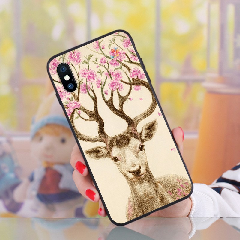 Ốp iphone - Hươu tranh sơn dầu VM082-6/6s-6p/6sp-7/8-7p/8p-x/xs-xs max-11-11promax | BigBuy360 - bigbuy360.vn