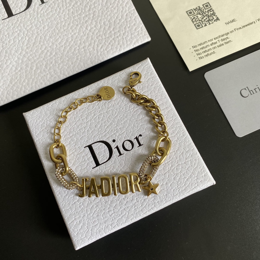 Vòng đeo tay Dior bằng thép titan thiết kế đơn giản thời trang Hàn Quốc cho nữ